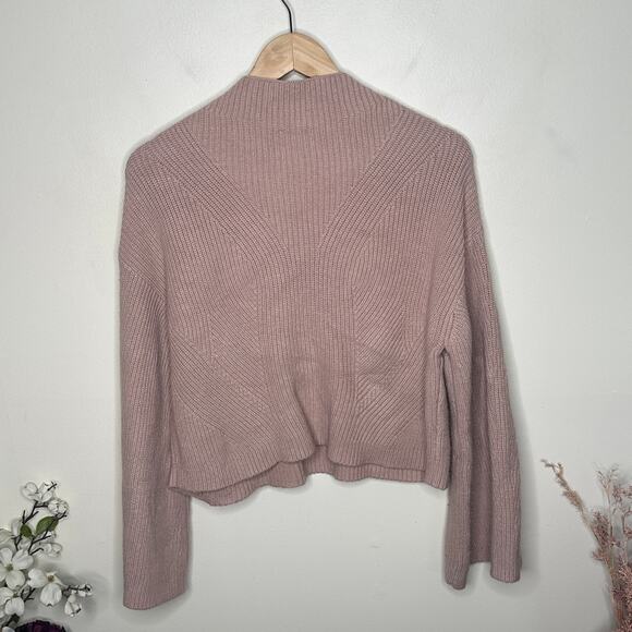 ANTHROPOLOGIE x MAEVE The Katey Mock-Neck Bell-Sleeve Sweater Pink Sz S {3V27} - Picture 5 of 8